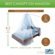 Just Relax Elegant Mosquito Net Bed Canopy Set, White, Twin-Full